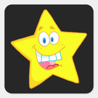 niedlicher goofy star Cartoon Quadratischer Aufkleber