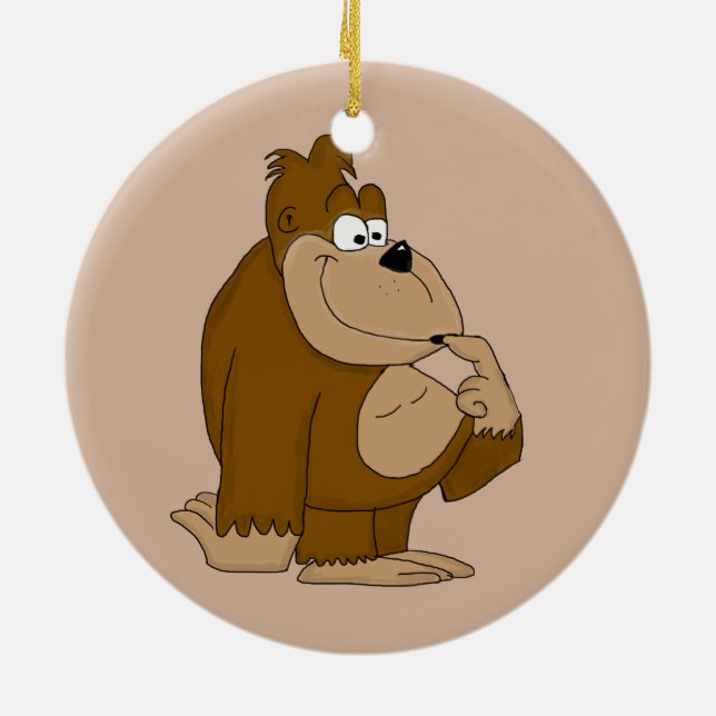 Niedlicher Gorilla Keramikornament (Hinten)