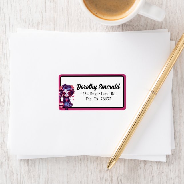 Niedlicher Gothic Garden Zuckerkult Adressaufkleber (Insitu)