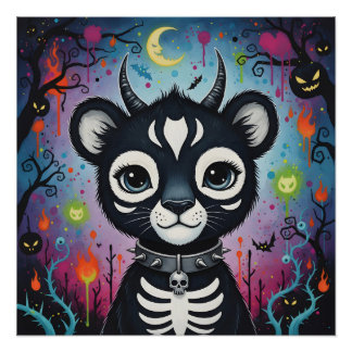 Niedlicher gotischer Hybrid - Spooky Fantasy Night Poster
