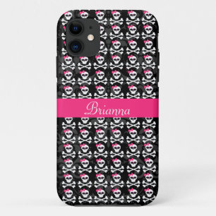 Niedlicher gotischer Schädel und Knochen-Girly Case-Mate iPhone Hülle