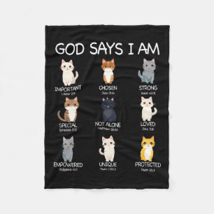 Niedlicher Gott sagt, ich bin Cat Lover Funny Chri Fleecedecke