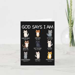 Niedlicher Gott sagt, ich bin Cat Lover Funny Chri Karte