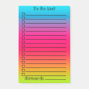 Niedlicher Gradient  Blau bis rosa bis grün Post-it Klebezettel