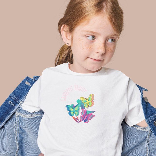 Niedlicher Gradient Butterfly Kid's T - Shirt (Von Creator hochgeladen)