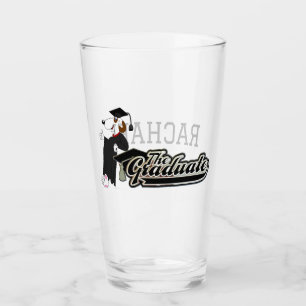 Niedlicher Graduate Hund mit Name Abschluss Glass Glas