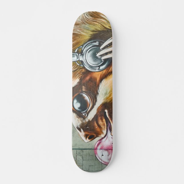 Niedlicher Graffiti-KopfhörerSloth DJ Skateboard (Vorne)