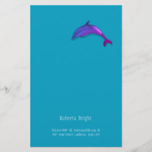 Niedlicher grafischer Delphin in rosa Lila Briefpapier