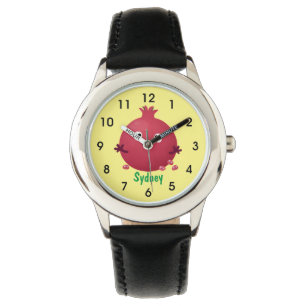Niedlicher Granatapfelfruchtiger Cartoon Armbanduhr