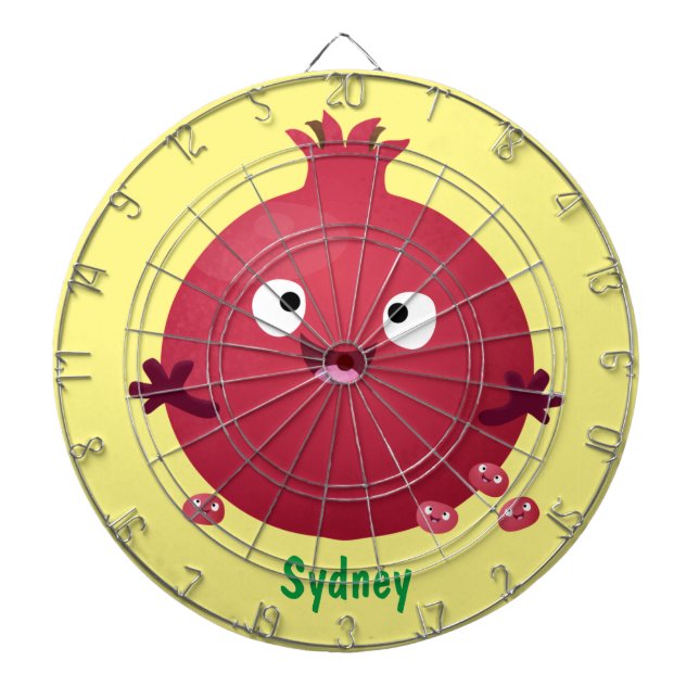 Niedlicher Granatapfelfruchtiger Cartoon Dartscheibe (vorne)
