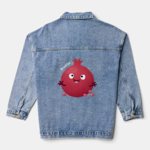 Niedlicher Granatapfelfruchtiger Cartoon Jeansjacke