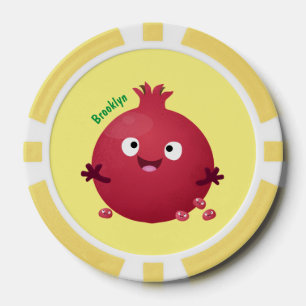 Niedlicher Granatapfelfruchtiger Cartoon Pokerchips