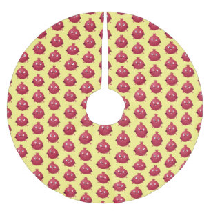 Niedlicher Granatapfelfruchtiger Cartoon Polyester Weihnachtsbaumdecke