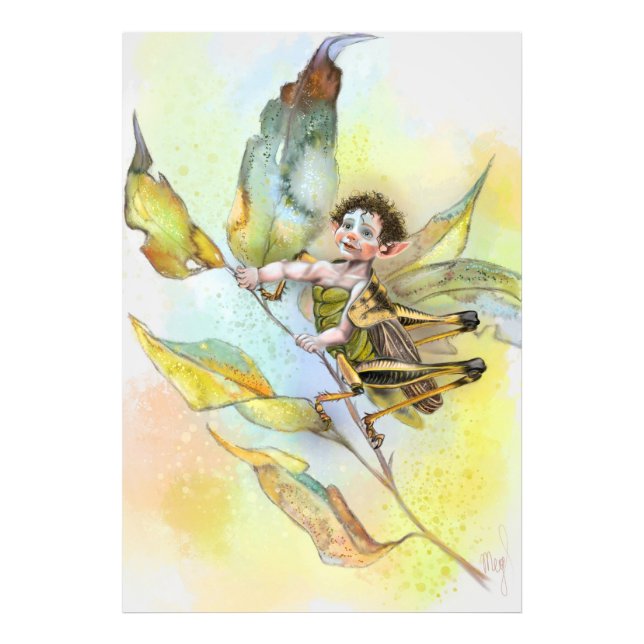Niedlicher Grasshopper Art Poster (Vorne)