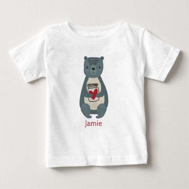 Niedlicher Graubär Baby T-shirt (Vorderseite)