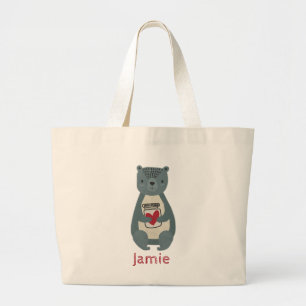 Niedlicher Graubär Jumbo Stoffbeutel