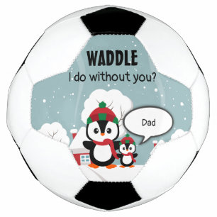 Niedlicher Graue Baby-Pinguin im Winterschnee Fußball