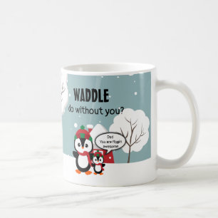 Niedlicher Graue Baby-Pinguin im Winterschnee Kaffeetasse