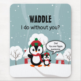 Niedlicher Graue Baby-Pinguin im Winterschnee Mousepad