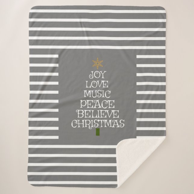 Niedlicher Graue/Weiße Weihnachtsgeist Sherpadecke (Vorderseite)