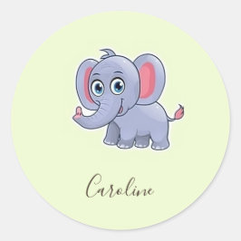 Niedlicher grauer Elefant Runder Aufkleber