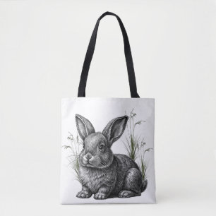 Niedlicher grauer Hase zwischen Gras