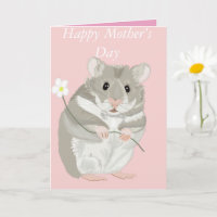 Niedlicher, grauer und weißer Hamster mit Blume