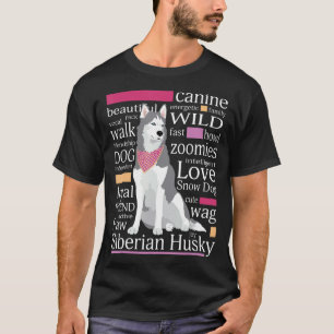 Niedlicher grauer und weißer sibirischer Husky T-Shirt