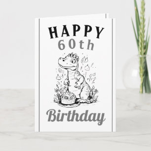 Niedlicher Grauer und weißer Trex Husband 60. Gebu Karte