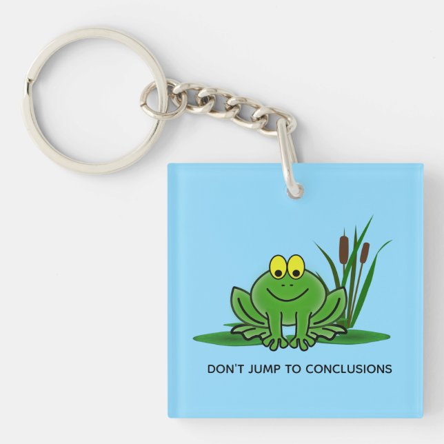 Niedlicher Green Frosch Design Akryllischer Schlüs Schlüsselanhänger (Vorderseite)