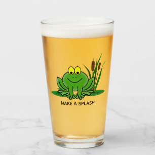 Niedlicher Green Frosch Design Glass Tumbler