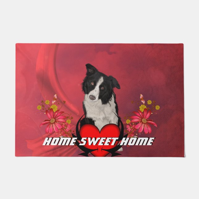 Niedlicher Grenzcollie Fußmatte (Vorderseite)