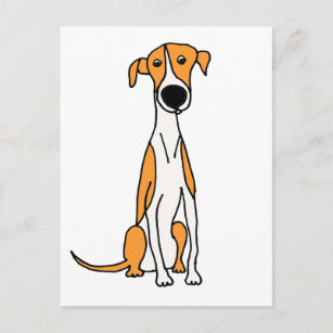Niedlicher Greyhound Hund Cartoon Original Postkarte