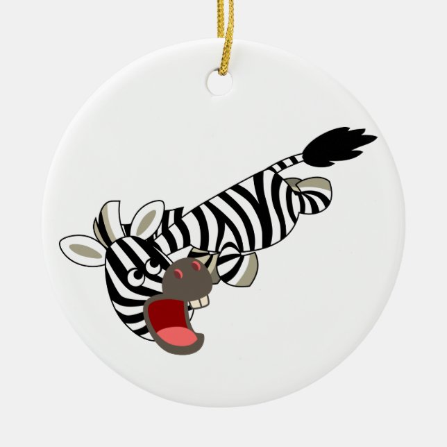 Niedlicher griechischer Cartoon Zebra Keramik Ornament (Vorne)