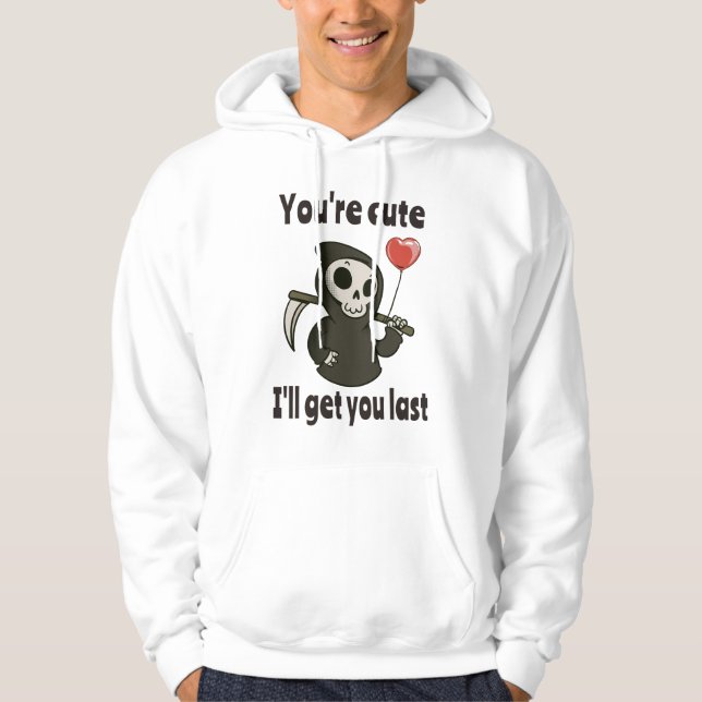 Niedlicher grimmiger Sensenmann mit romantischem H Hoodie (Vorderseite)