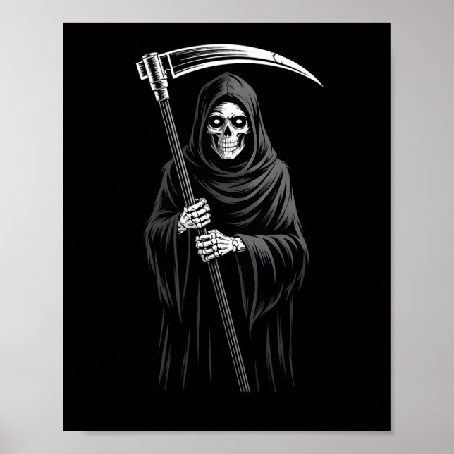 Niedlicher grimmiger Sensenmann Spooky Grave Candy Poster (Vorne)