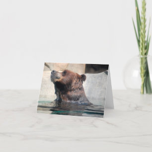 Niedlicher Grizzlybär im Wasser Dankeskarte