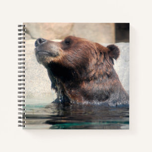 Niedlicher Grizzlybär im Wasser Notizbuch