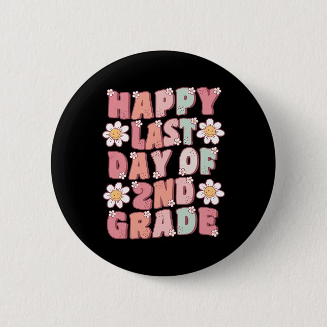 Niedlicher Groovy Tee zweiter Klasse Button (Vorderseite)