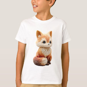 Niedlicher großer Augenzubereitender sitzender rot T-Shirt