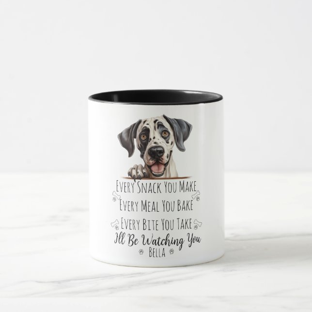 Niedlicher Großer Dane Hund Funny Custom Tasse (Zentrum)