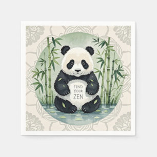 Niedlicher großer dicker Panda in der Lotuspositio Serviette