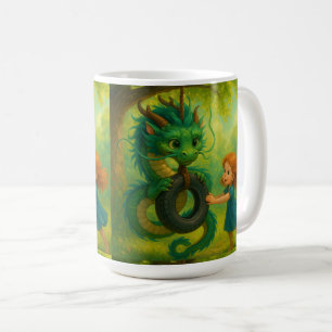 Niedlicher großer Mit Augen Orientalischer Drache Kaffeetasse