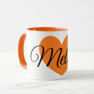 Niedlicher großer orange tasse