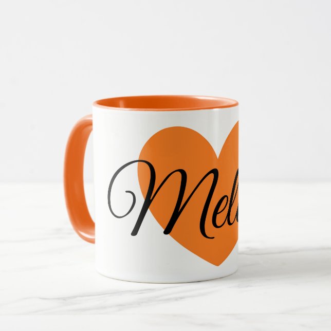 Niedlicher großer orange tasse (Vorderseite Links)