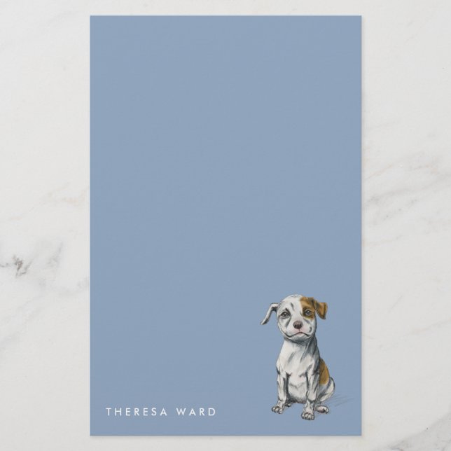 Niedlicher Gruben-Stier-Welpe, der | zeichnet, Briefpapier (Vorderseite)