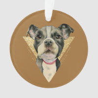 Niedlicher Gruben-Stier-Welpen-HundegoldGlitzer