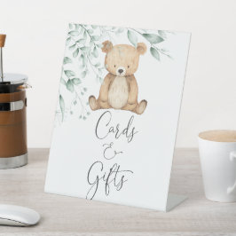 Niedlicher Grünbär Minimalistische Karten und Gesc Sockelschild