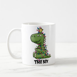 Niedlicher Grüne Tree Rex Dino Frohe Weihnachten Kaffeetasse