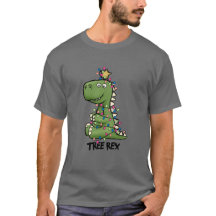 Niedlicher Grüne Tree Rex Dino T - Shirt